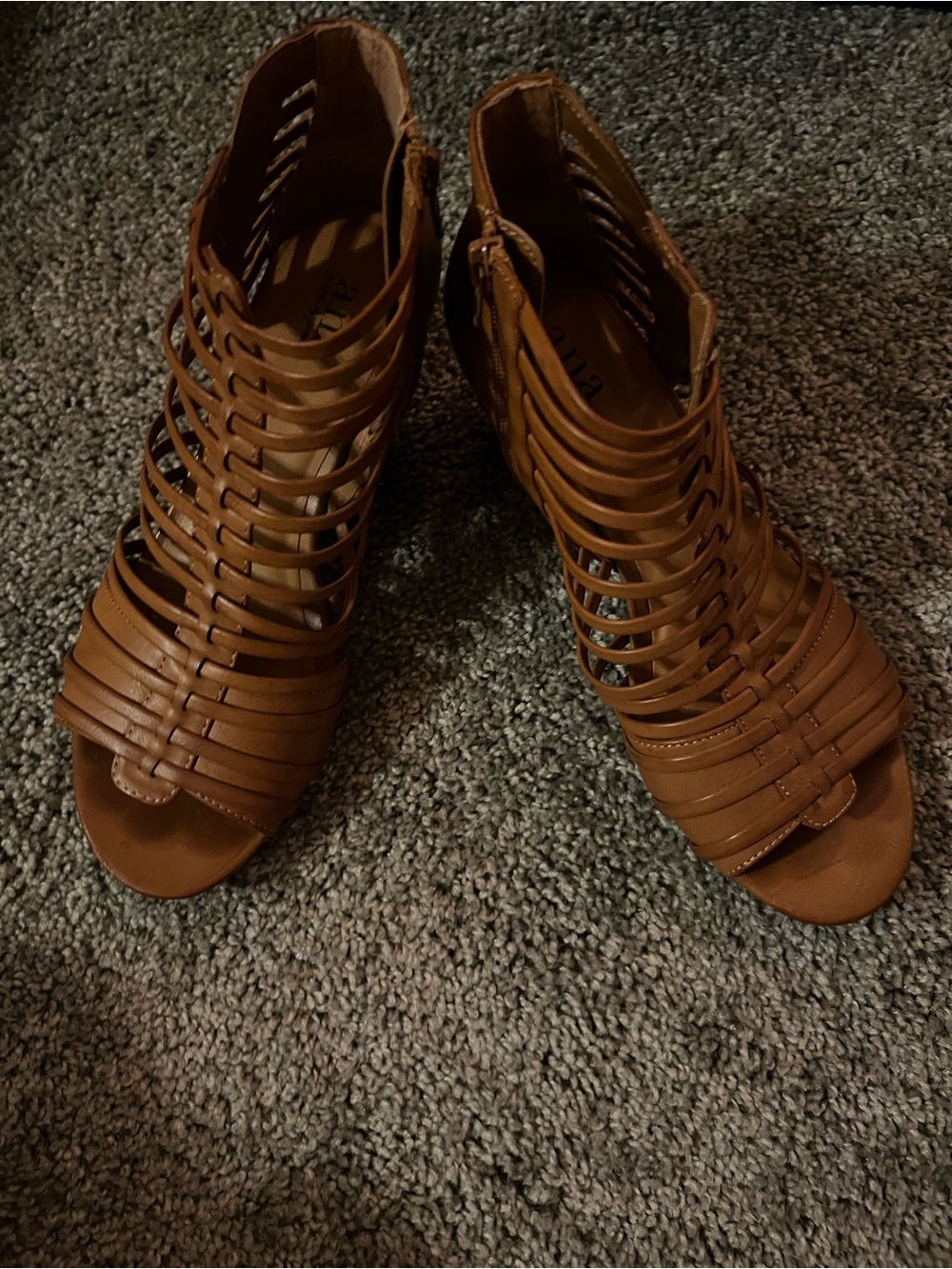 a.n.a Tan Strappy Gladiator Heels